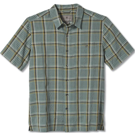 Royal Robbins Men's Mojave Dobby Plaid Short Sleeve Shirt Arctic Blue