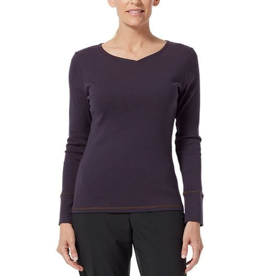 Royal Robbins Women's Kickback Organic Cotton Henley Indigo Night Stripe