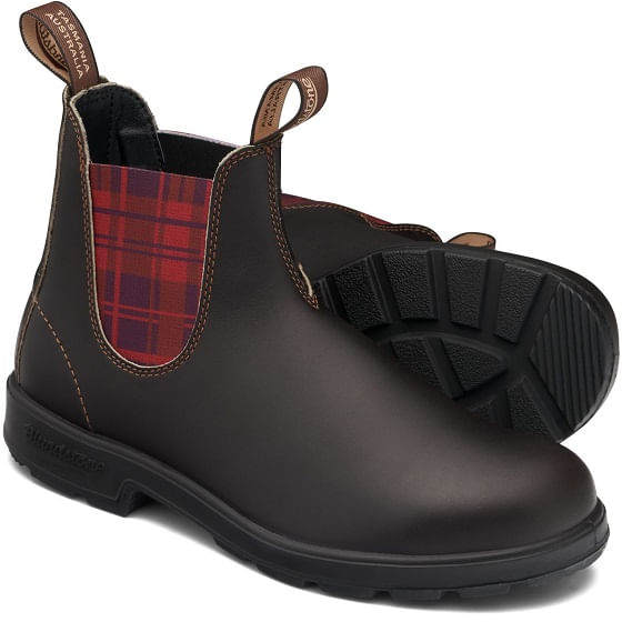 Blundstone 2100 - Original Brown W Burgandy Tartan Elastic