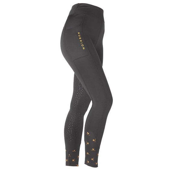 Aubrion Porter Winter Knee Patch Tight - Black