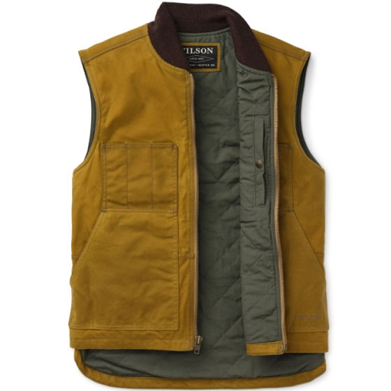 Filson Men's Tin Cloth Insulated Work Vest - Dark Tan