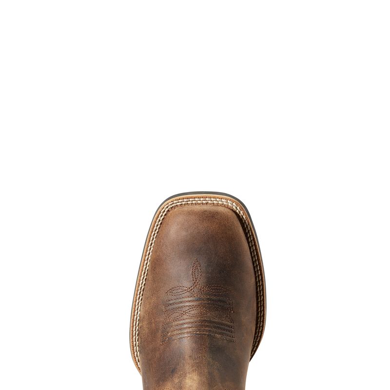 Ariat Men's Sport Wide Square Toe Western Boot - Distressed Brown