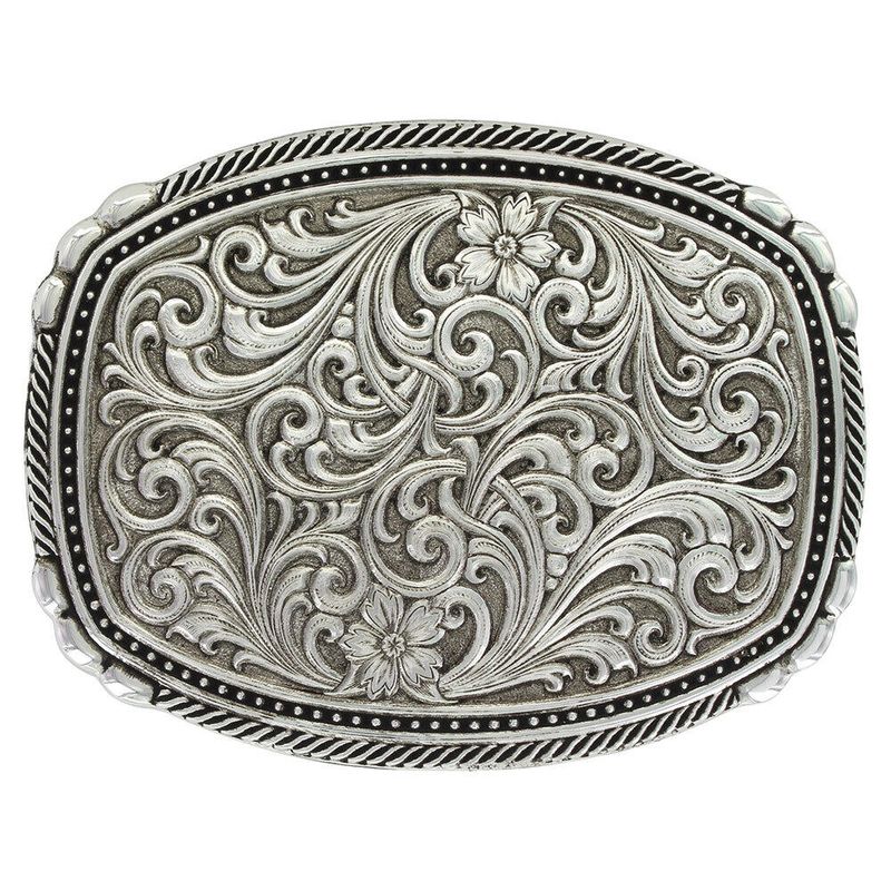 Montana Silversmiths Antiqued Pinpoints And Twisted Rope Trim Buckle (28400RTS)