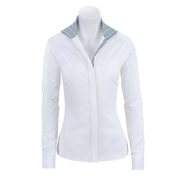  RJ Classics Kids Spruce Show Shirt - White With Blue Stripe Trim