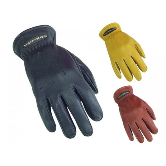  Heritage Sheepskin Leather Winter Trail Riding Gloves - Black