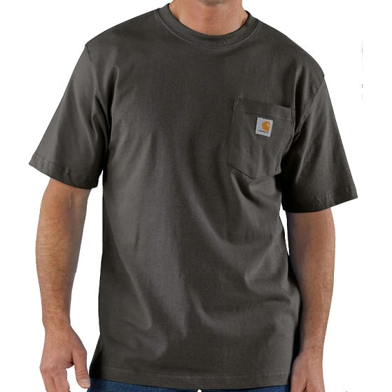  Carhartt Men's Loose Fit Heavyweight Pocket Short Sleeve T-Shirt - Peat