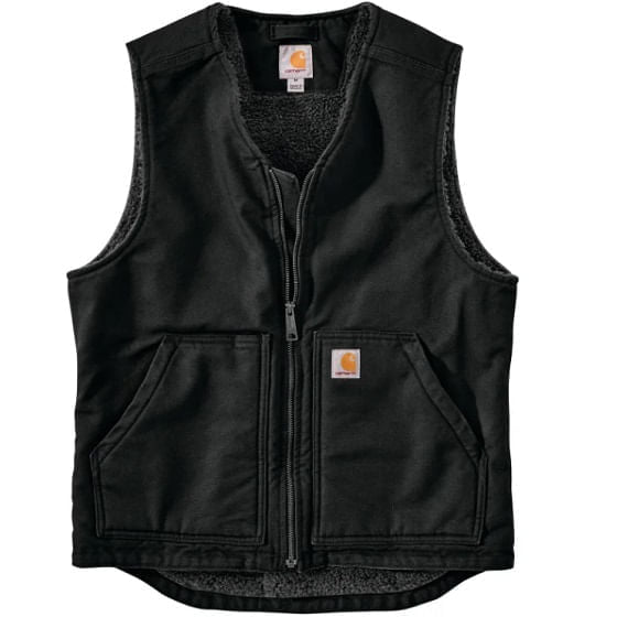  Carhartt Men's Relaxed Fit Washed Sherpa Lined Vest - Black