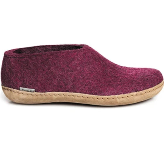  Glerups Unisex Shoe With Leather Sole - Cranberry