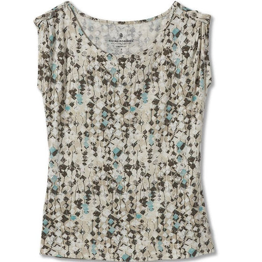  Royal Robbins Women's Print Short Sleeve II Soapstone