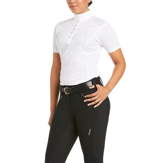  Ariat Women's Showstopper 3.0 Short Sleeve Show Shirt-White