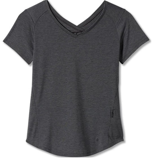  Royal Robbins Women's Round Trip Drirelease Short Sleeve Tee Asphalt Heather