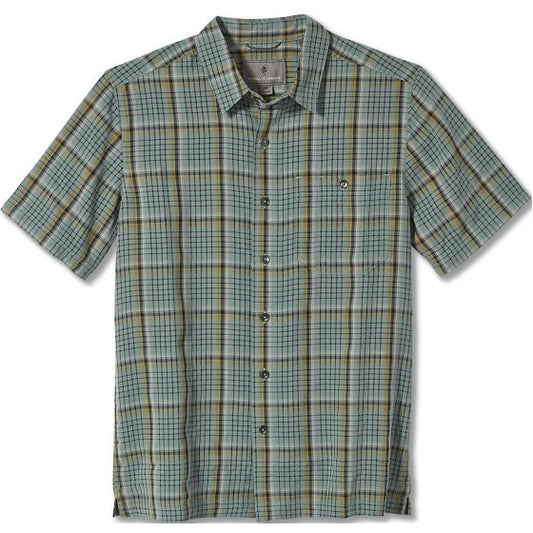  Royal Robbins Men's Mojave Dobby Plaid Short Sleeve Shirt Arctic Blue