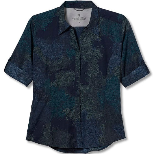  Royal Robbins Women's Expedition Print 3/4 Sleeve Eclipse