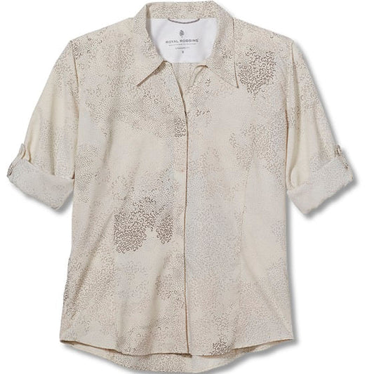  Royal Robbins Women's Expedition Print 3/4 Sleeve Crème