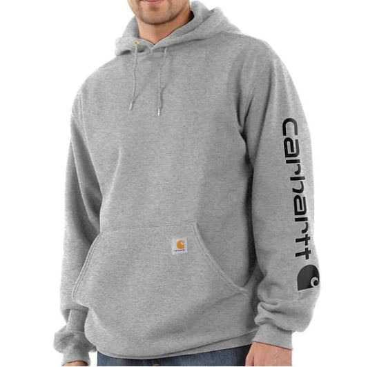  Carhartt Men's Midweight Cotton Long Pocket Sleeve T-shirt - Grey Heather/Black