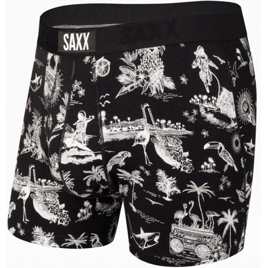  Saxx Ultra Boxerbrief With Fly - Black Astro Surf & Turf