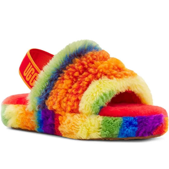  Ugg Women's Fluff Yeah Cali Collage Slide - Rainbow