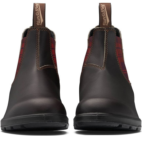  Blundstone 2100 - Original Brown W Burgandy Tartan Elastic