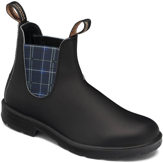  Blundstone 2102 - Original Black W Navy Tartan Elastic