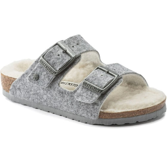  Birkenstock Kids Arizona Wool Shearling - Light Gray (1021220) *Discontinued*