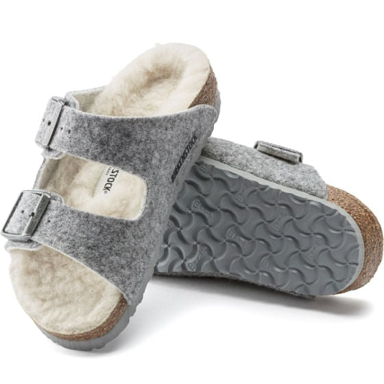  Birkenstock Kids Arizona Wool Shearling - Light Gray (1021220) *Discontinued*