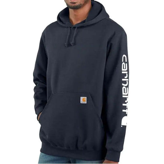  Carhartt Men's Midweight Logo Hooded Sweatshirt - Navy