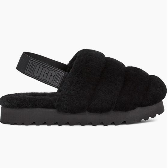  Ugg Women's Super Fluff Slippers - Black