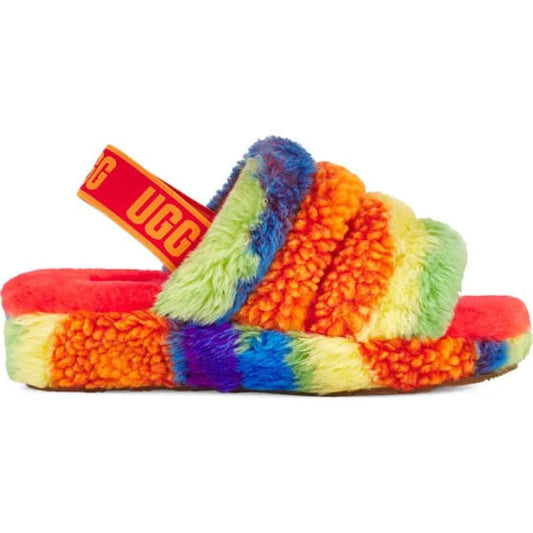  Ugg Women's Fluff Yeah Cali Collage Slide - Rainbow