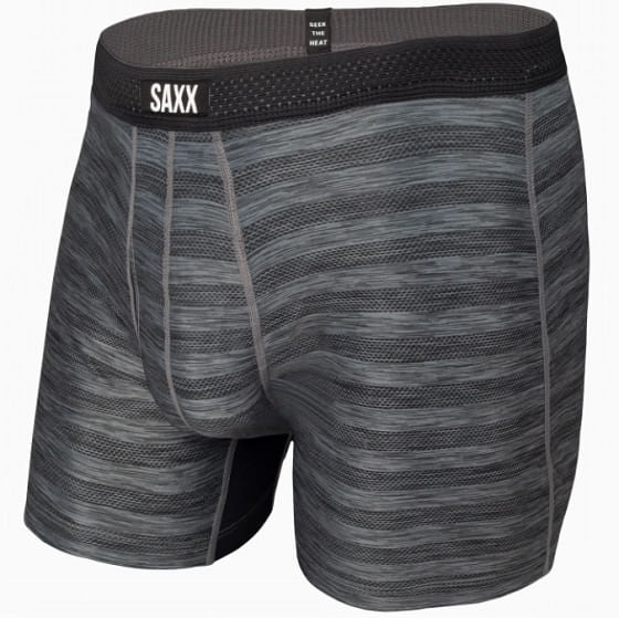  Saxx Hot Shot Boxer Brief With Fly- Black Heather