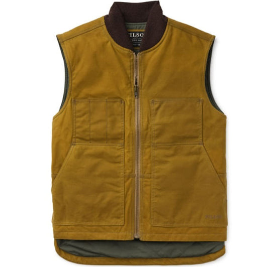  Filson Men's Tin Cloth Insulated Work Vest - Dark Tan