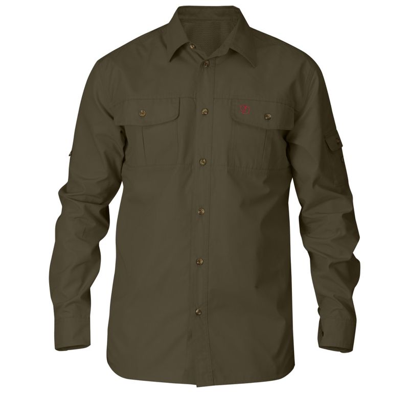  Fjallraven Men's Sarek Trekking Long Sleeve Shirt - Dark Olive