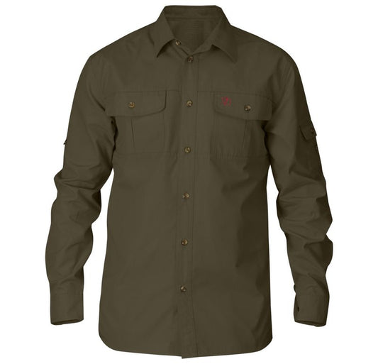  Fjallraven Men's Sarek Trekking Long Sleeve Shirt - Dark Olive