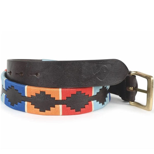  Shires Aubrion Drover Polo Belt - Turquoise/Red/Orange/Blue