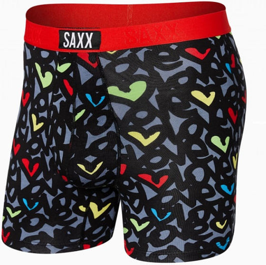  Saxx Men's Ultra Boxerbriefs With Fly - Love Is All Grey
