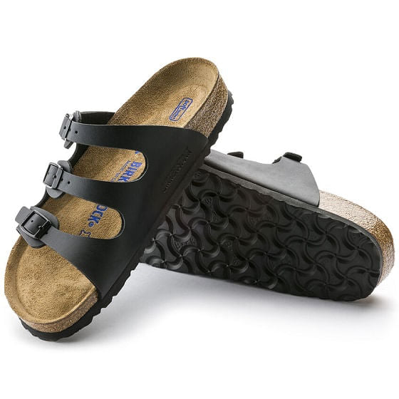  Birkenstock Florida Soft Footbed Birko-Flor Black (053011/053013)