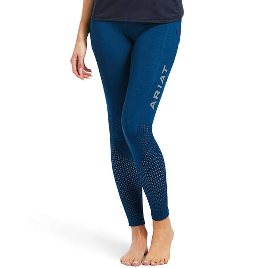  Ariat Women's EOS Knee Patch Tights - Blue Opal Bit Print Emboss