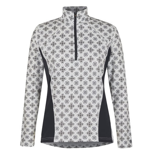  Kerrits Women's Up Tempo Fleece Long Sleeve - Oyster Bit Of Frost