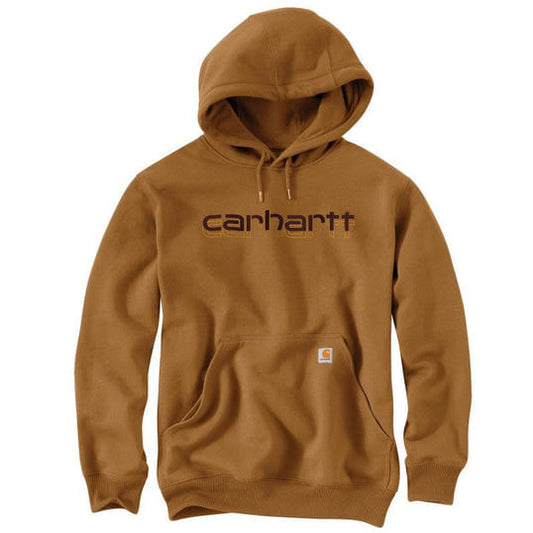  Carhartt Men's Rain Defender Loose Fit Midweight Logo Sweatshirt - Carhartt Brown