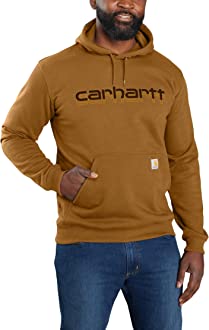  Carhartt Men's Rain Defender Loose Fit Midweight Logo Sweatshirt - Carhartt Brown