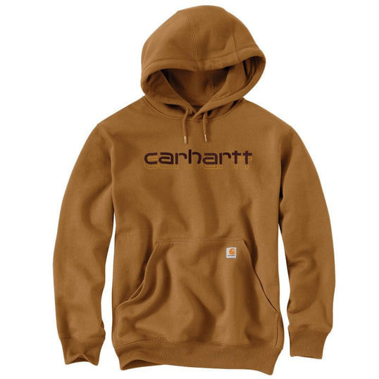  Carhartt Men's Rain Defender Loose Fit Midweight Logo Sweatshirt - Carhartt Brown
