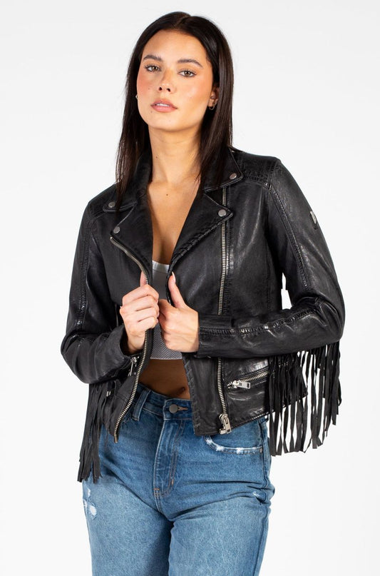  Mauritius Women's Zoe Leather Jacket - Black