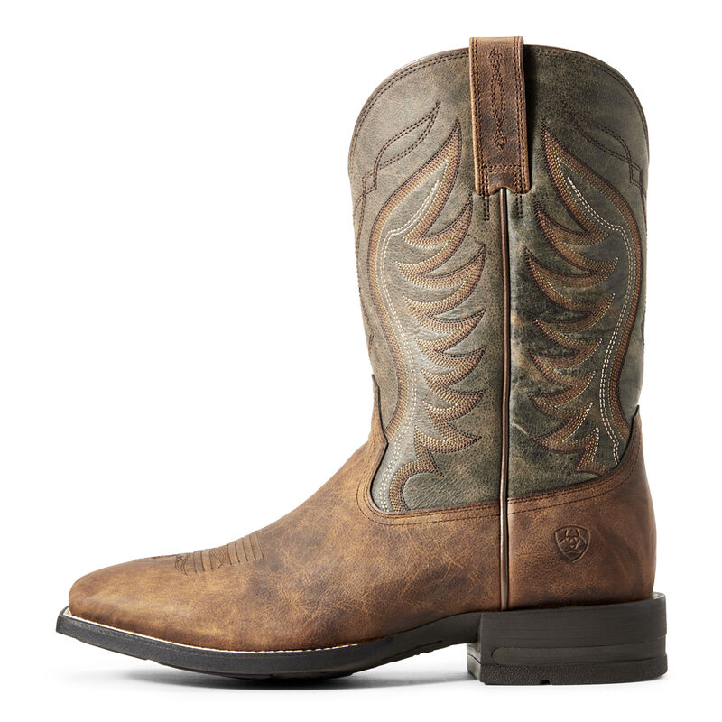  Ariat Men's Amos Western Boot - Sorrel Crunch/Army Green