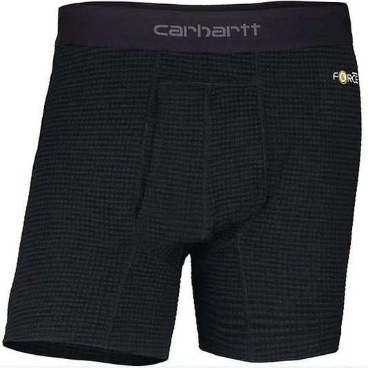  Carhartt Men's Base Force 5" Tech Boxer Brief - Black Grid