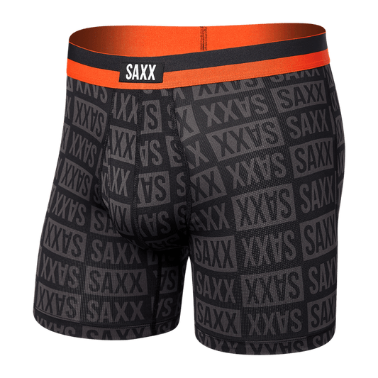  Saxx Men's Sport Mesh Boxer Brief - Checkerboad/Black (SXBB12F-CBB)