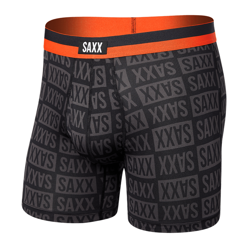 Saxx Men's Sport Mesh Boxer Brief - Checkerboad/Black (SXBB12F-CBB)