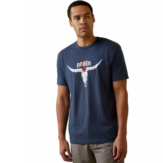 Ariat Men's Rodeo Skull T-Shirt - Navy Heather