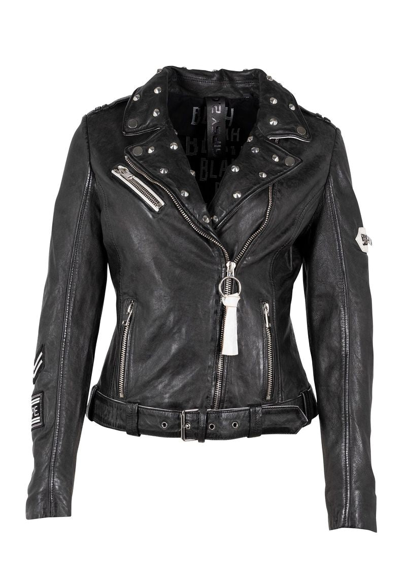  Mauritius Women's Caru Leather Jacket - Black/White