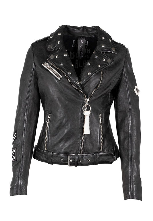  Mauritius Women's Caru Leather Jacket - Black/White