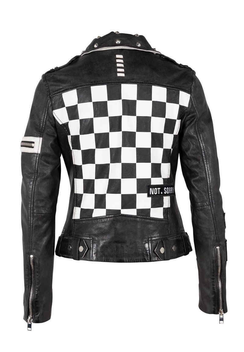  Mauritius Women's Caru Leather Jacket - Black/White