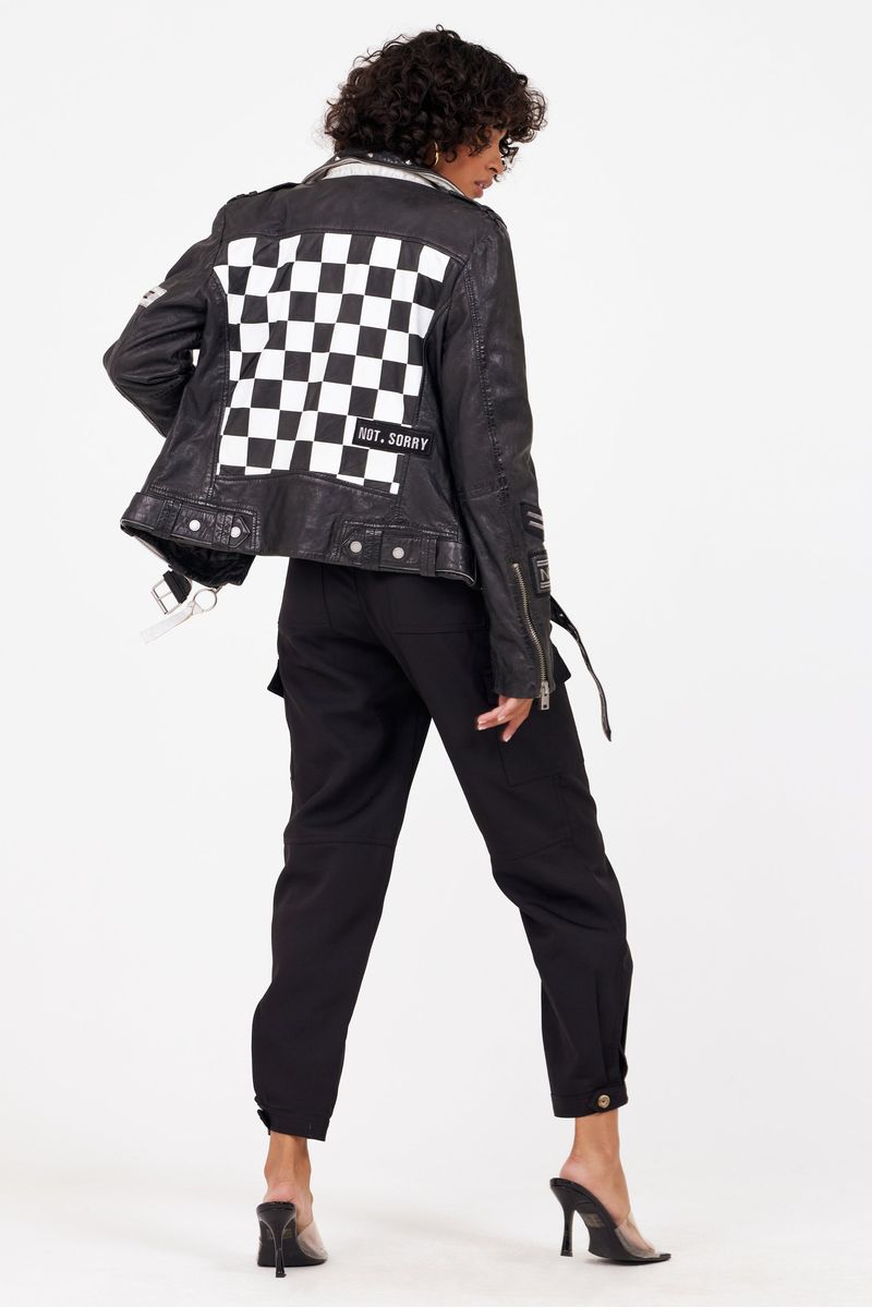  Mauritius Women's Caru Leather Jacket - Black/White